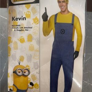 Halloween Minions Kevin Costume with Overalls and Hat